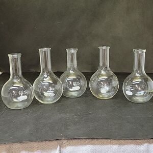 Pyrex‎ 250ml Flat Bottom Boiling Flasks Set Of 5 (Set2)